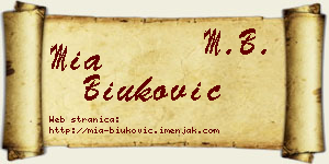 Mia Biuković vizit kartica